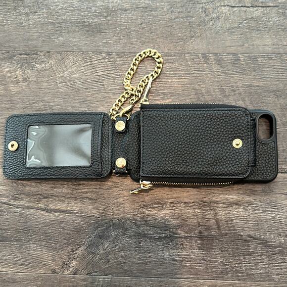 TREK All-In-One Black Vegan Leather Crossbody Phone Case/Wallet iPhone 6/7/8 - Picture 6 of 8